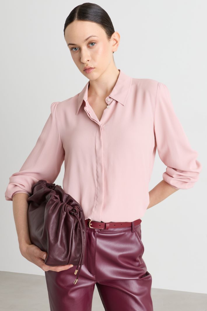 Camicia semiaderente con spacchi - ROSA - Intrend - 2
