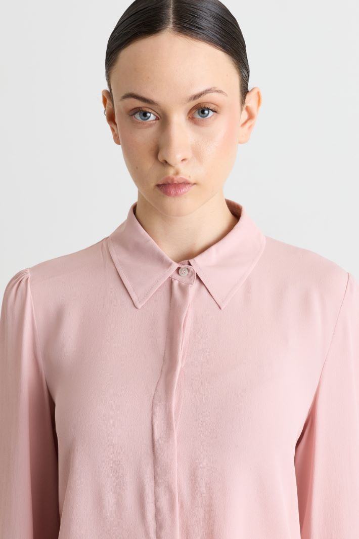 Camicia semiaderente con spacchi - ROSA - Intrend - 3