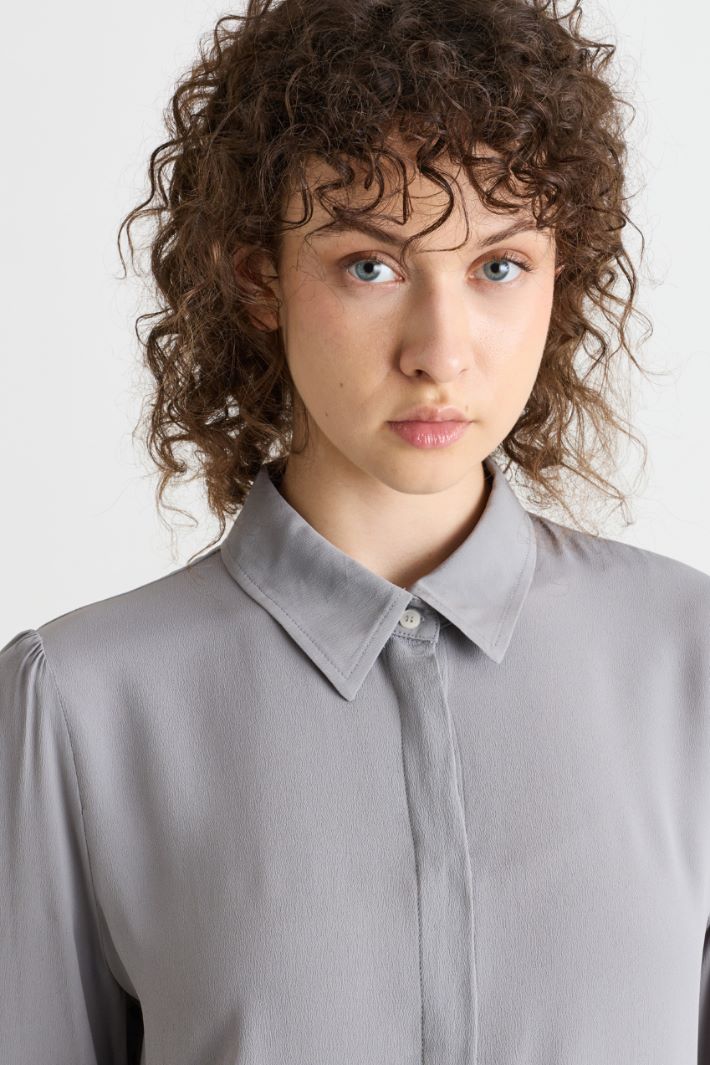 Camicia semiaderente con spacchi - GRIGIO - Intrend - 3