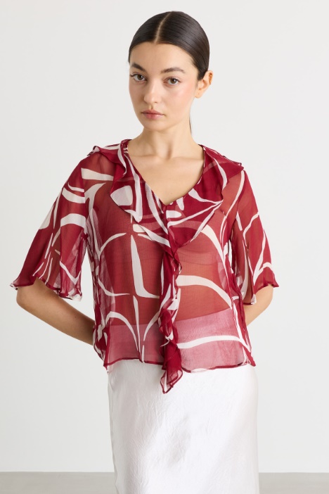 Ruffle-front blouse - Intrend