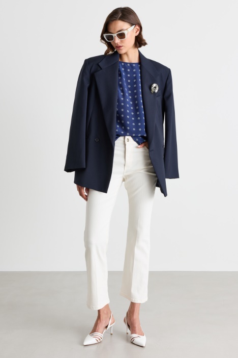 Blusa girocollo in crepe de chine - Intrend