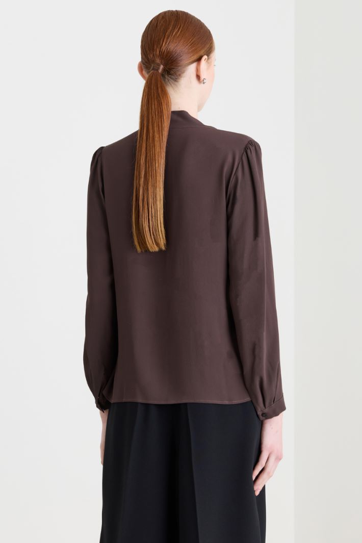 Camicia sfiancata con tasche al petto - MARRONE - Intrend - 4