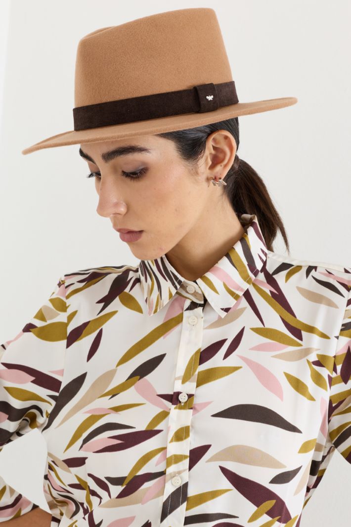 Camicia semiaderente in twil - BORDEAUX GIALLO ROSA - Intrend - 3