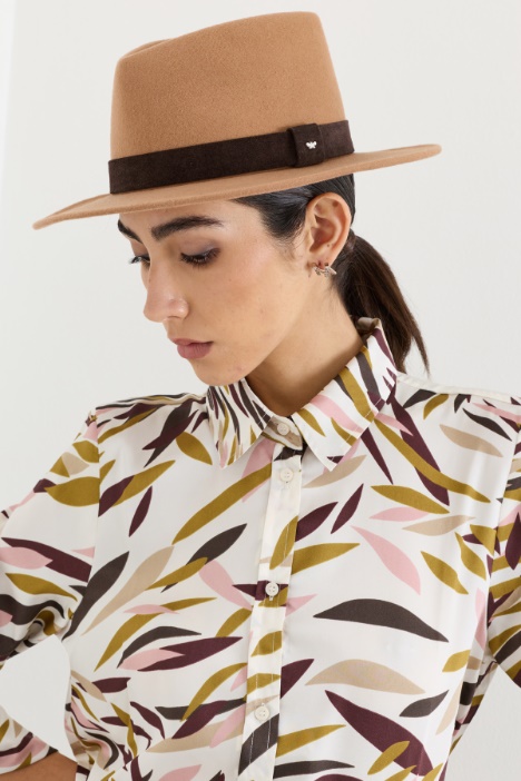 Camicia semiaderente in twill