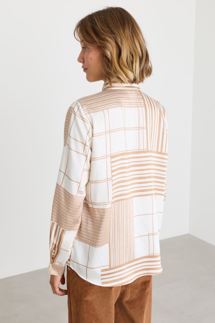 Camicia semiaderente in twil - BIANCO CAMMELLO - Intrend - 4