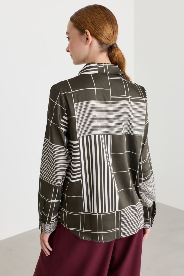 Camicia semiaderente in twil - VERDE - Intrend - 4