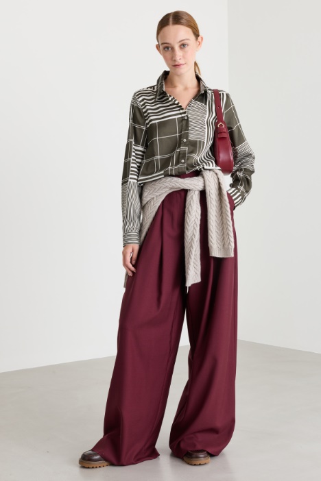 Camisa semientallada de sarga - Intrend