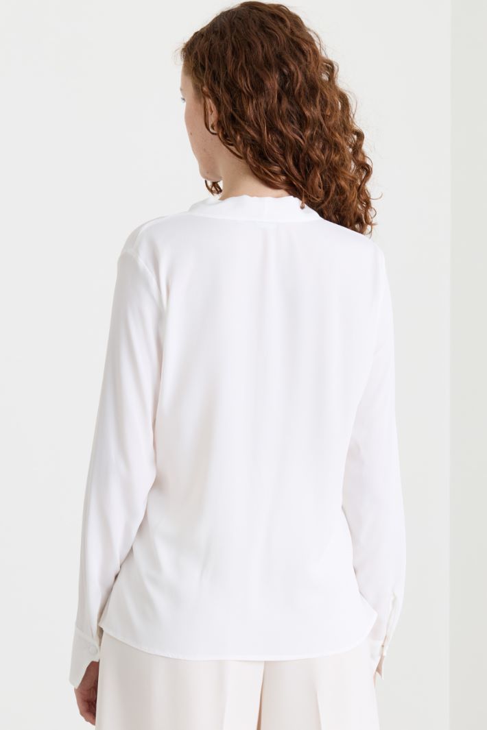 Blusa con volant - BIANCO - Intrend - 4