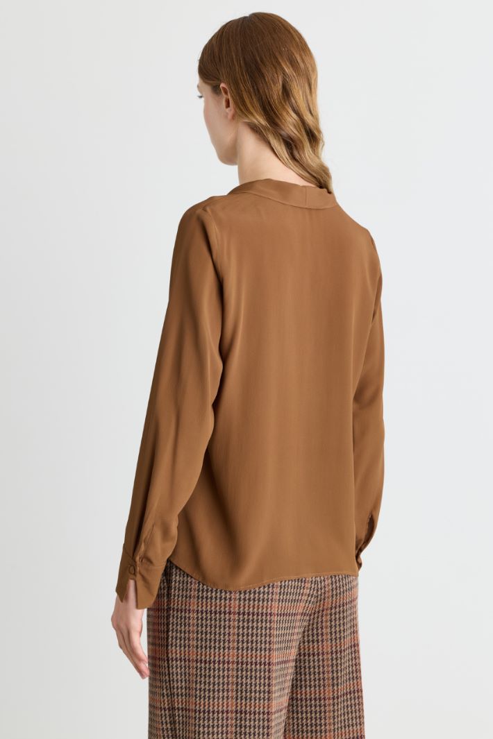 Blusa con volant - MARRONE - Intrend - 4