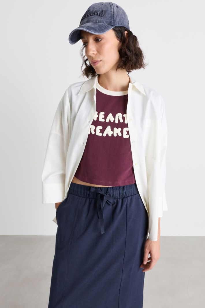 Camicia over in popeline - BIANCO  - Intrend - 2