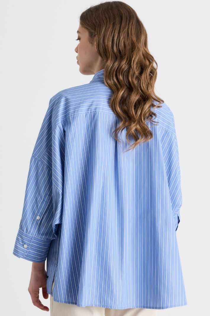 Camicia over in popeline - AZZURRO - Intrend - 4