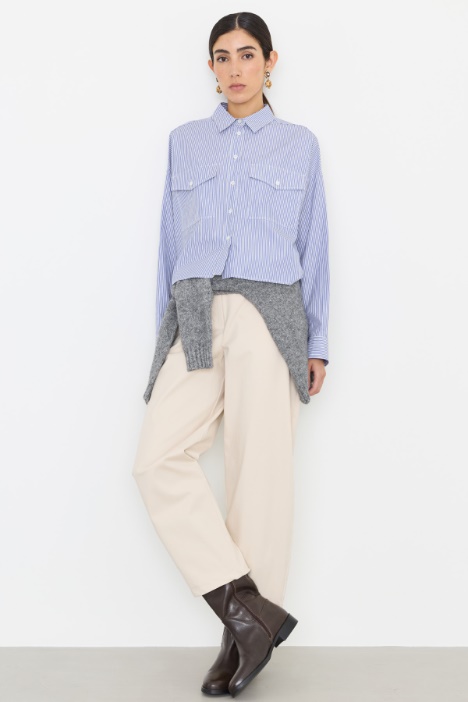 Camicia in tela con inserto in twill - Intrend