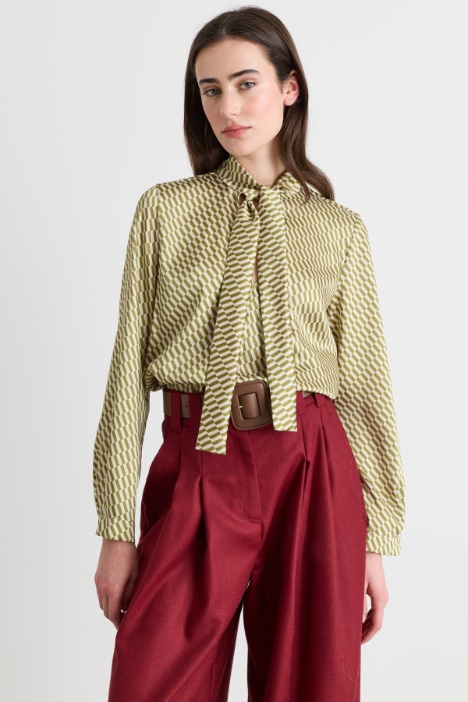 Blusa in twill stampato - Intrend