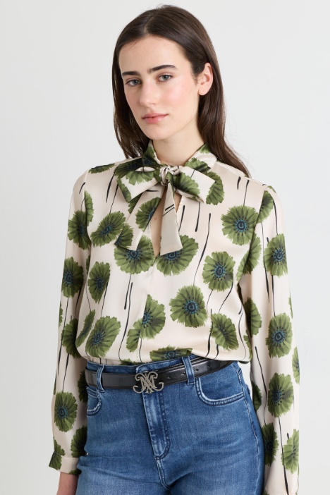Blusa in twill stampato - Intrend