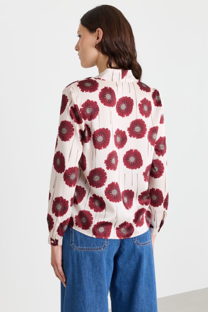 Blusa in twill stampato - BORDEAUX - Intrend - 4