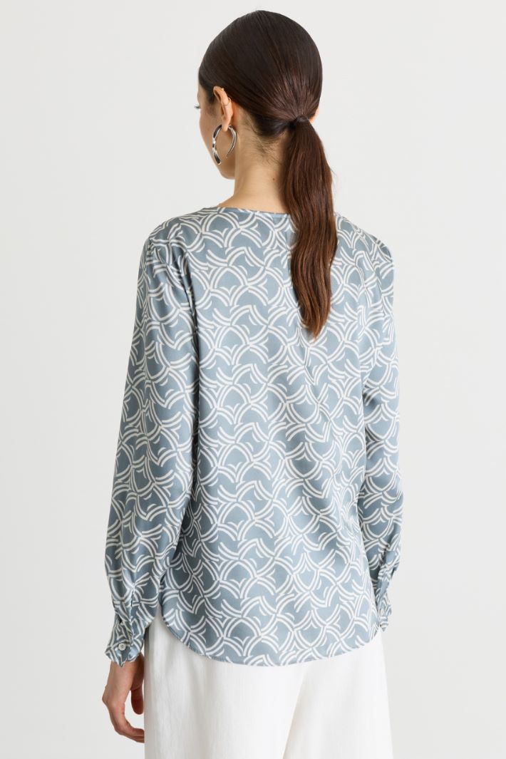Blusa stampata - AZZURRO - Intrend - 4