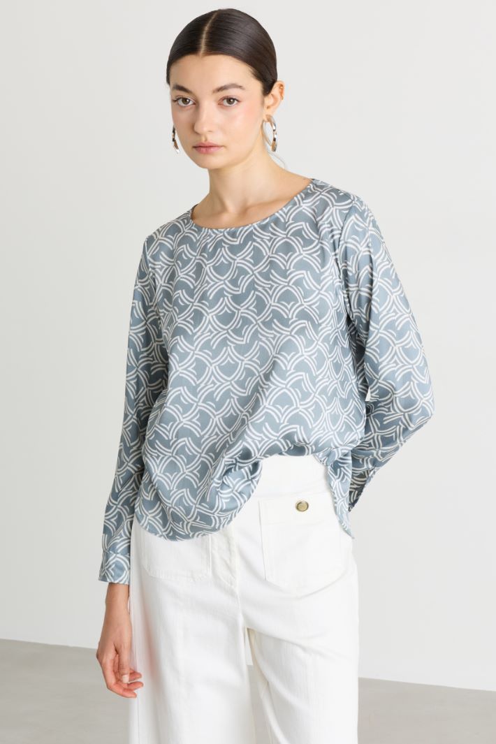 Blusa stampata - AZZURRO - Intrend - 2