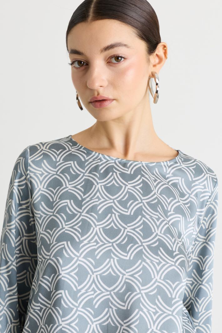 Blusa stampata - AZZURRO - Intrend - 3