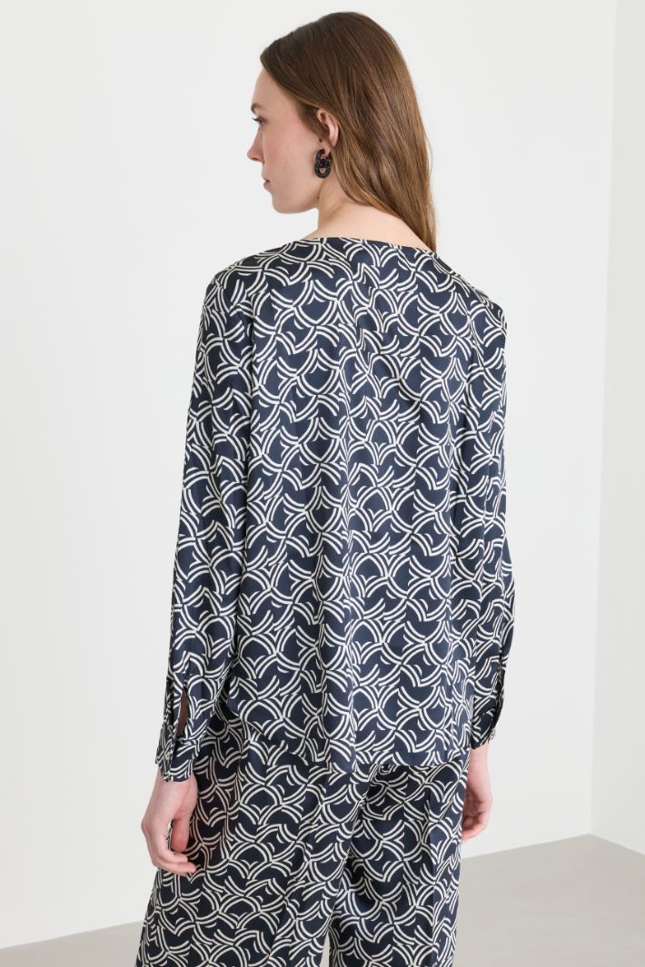 Printed blouse - BLUE - Intrend - 4