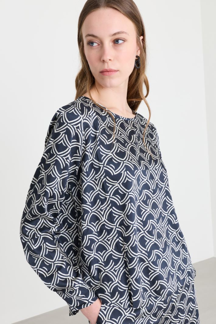 Printed blouse - BLUE - Intrend - 3
