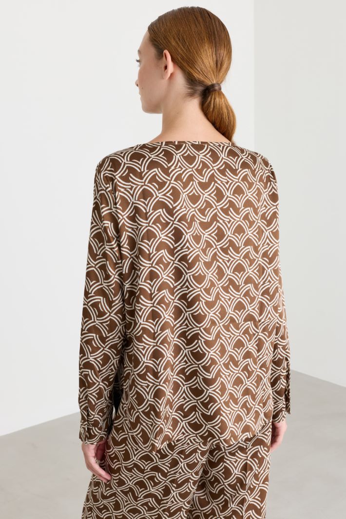 Blusa stampata - MARRONE - Intrend - 4