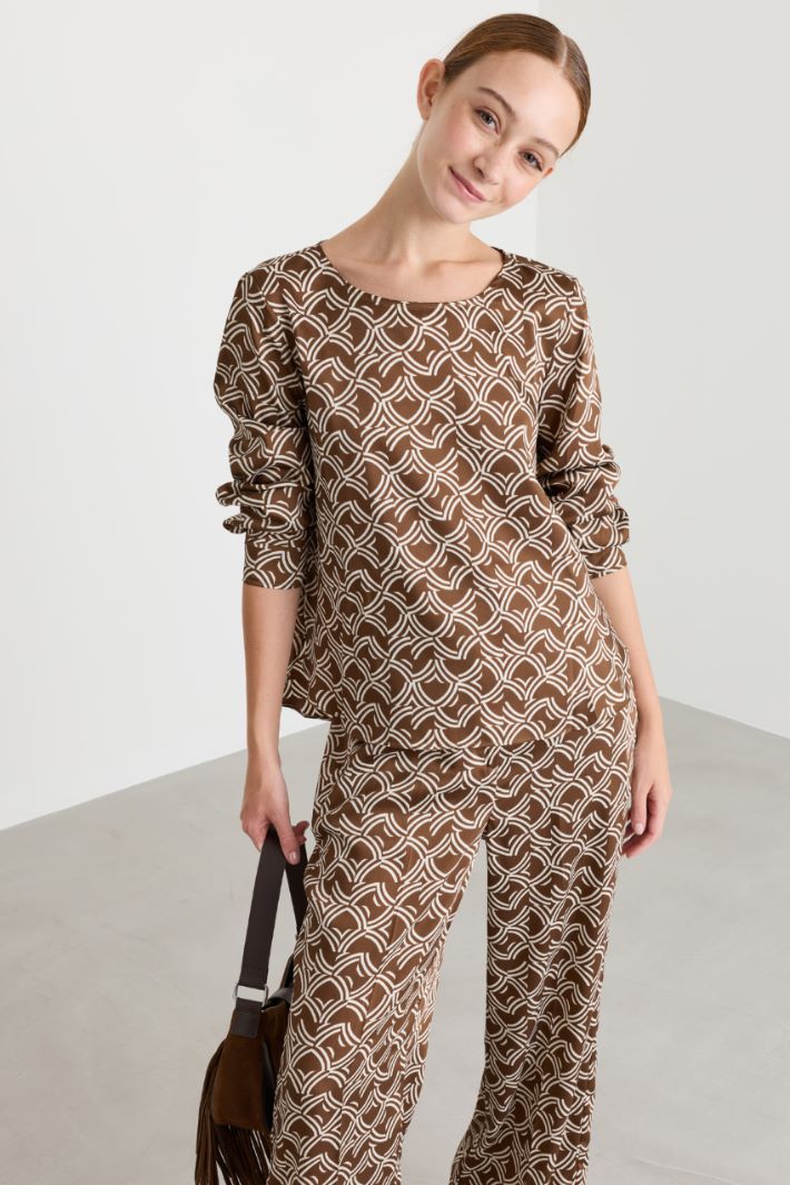 Blusa stampata - MARRONE - Intrend - 2