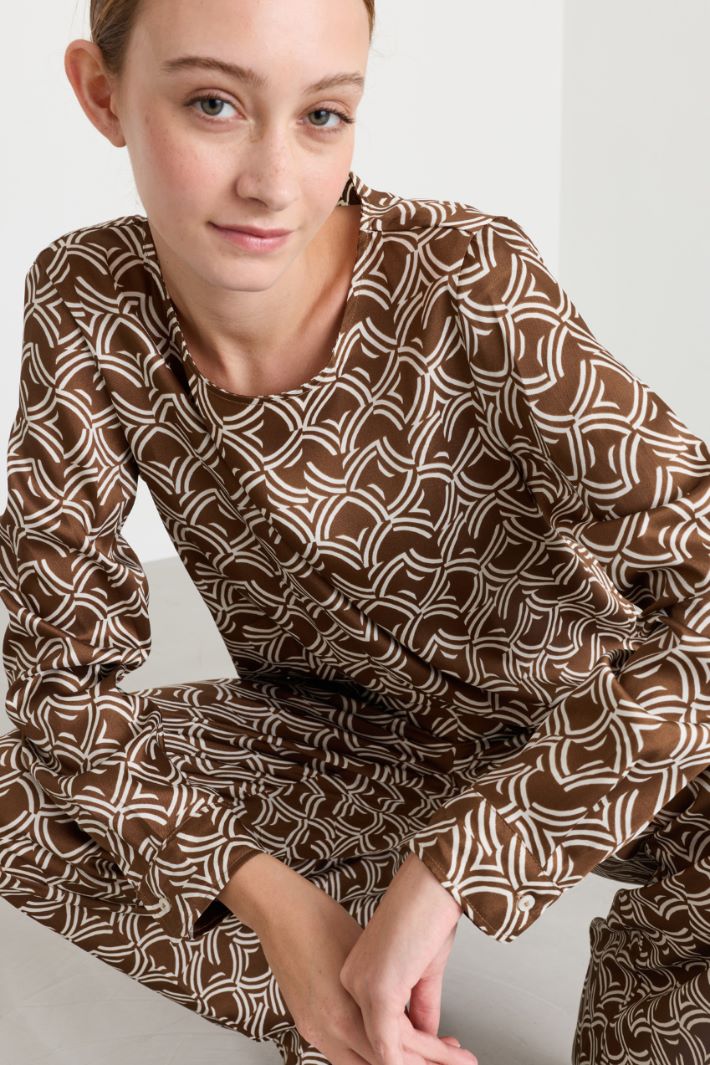Blusa stampata - MARRONE - Intrend - 3