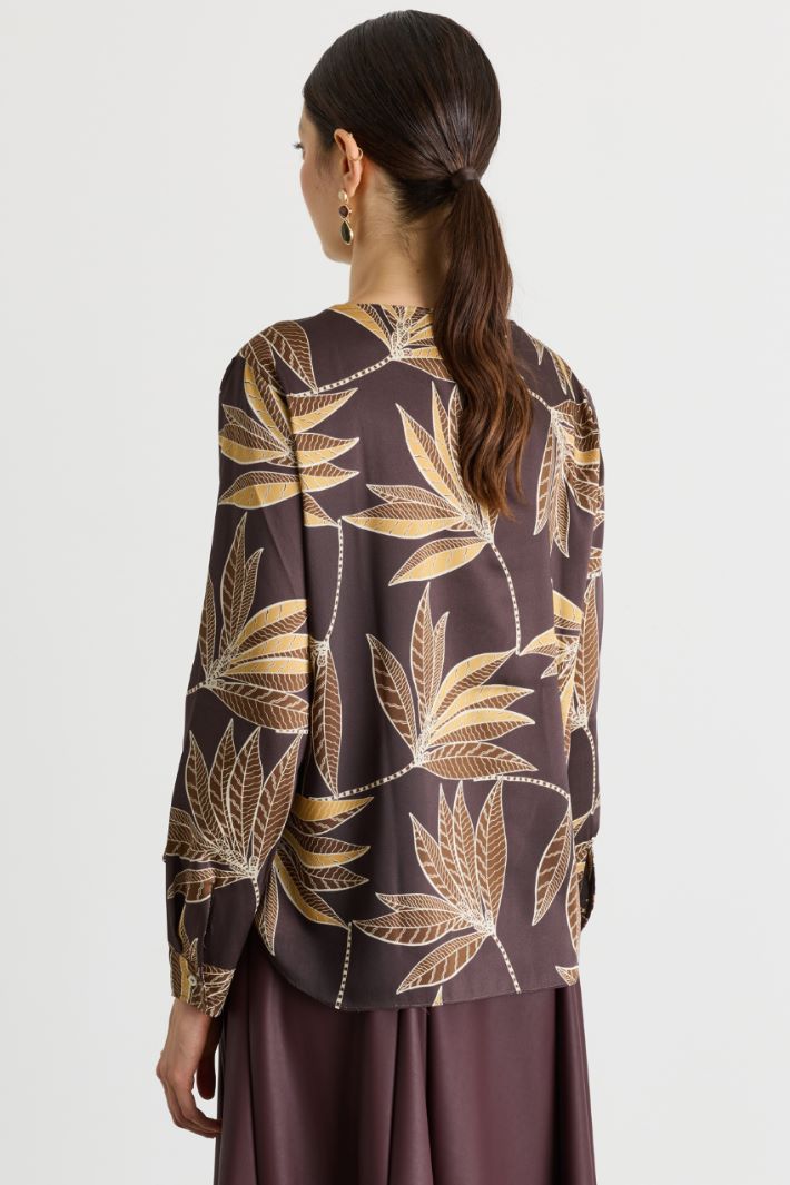 Blusa stampata - MARRONE BORDEAUX - Intrend - 4