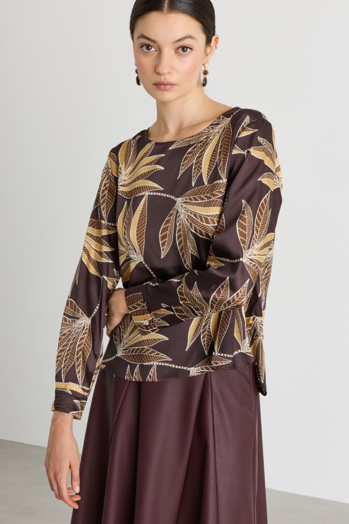 Blusa stampata - MARRONE BORDEAUX - Intrend - 2