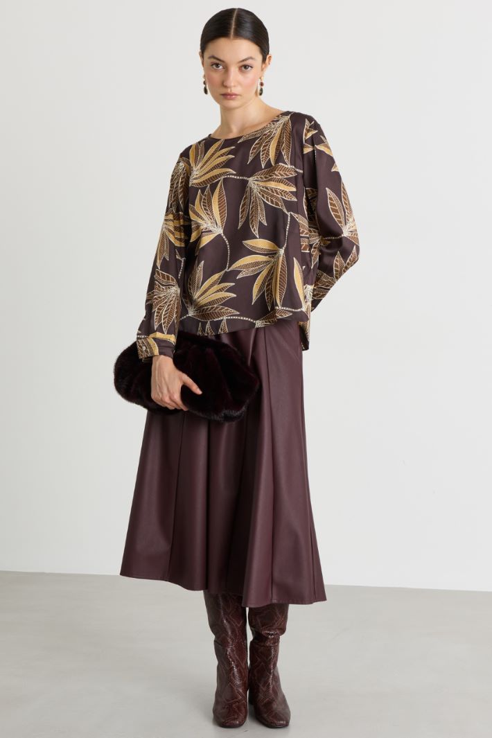 Blusa stampata - MARRONE BORDEAUX - Intrend
