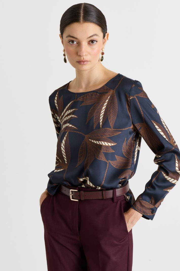 Blusa stampata - BLU MARRONE - Intrend - 2