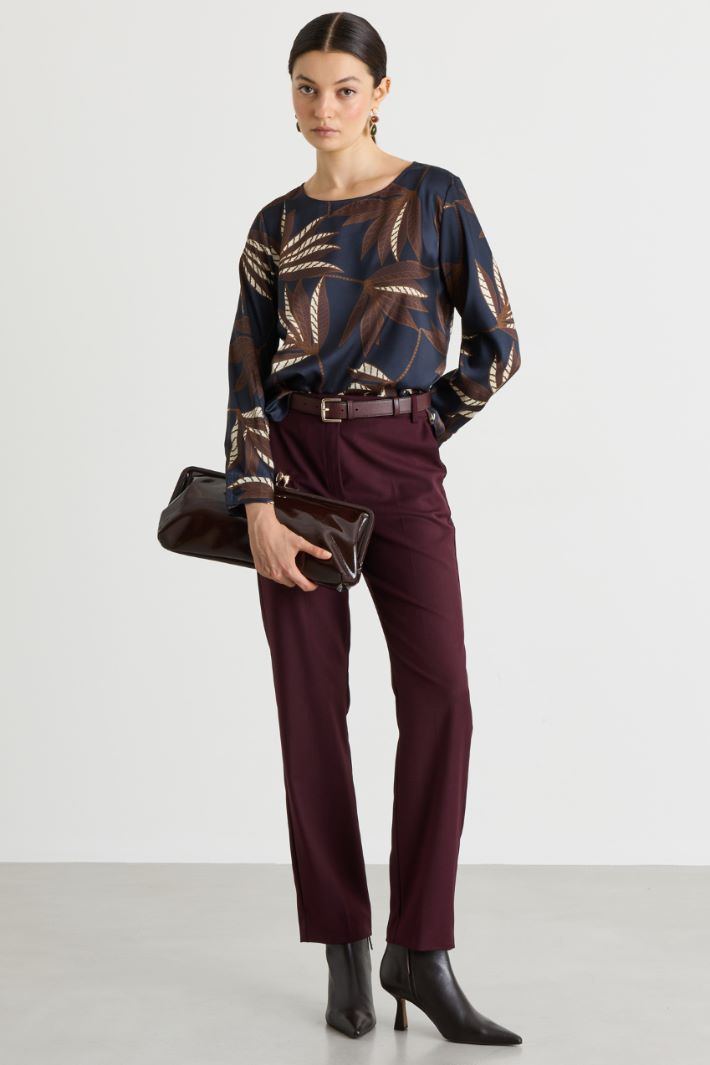 Blusa stampata - BLU MARRONE - Intrend