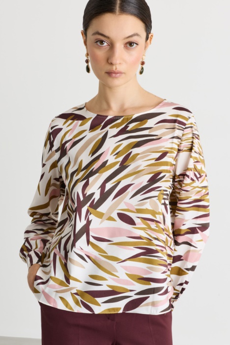 Blusa in twill stampato