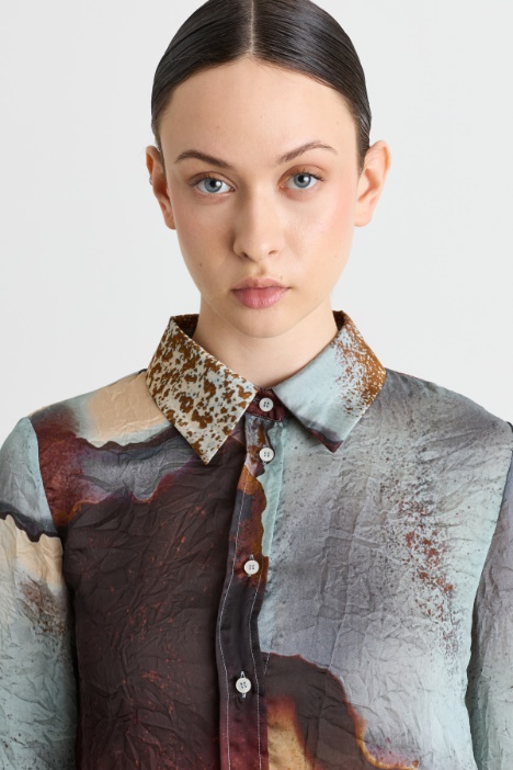 Blusa in raso stampato