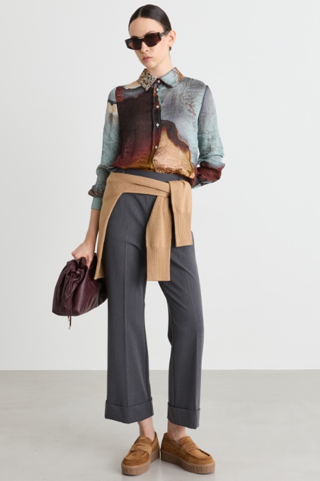 Bedruckte Satinbluse - Intrend