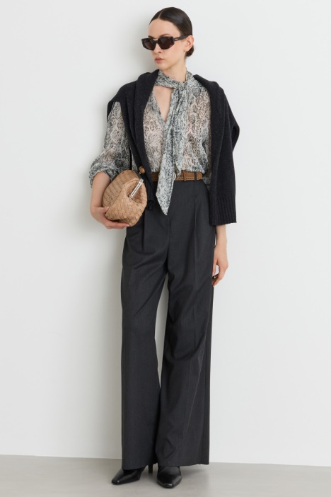 Blusa in creponne stampata - Intrend