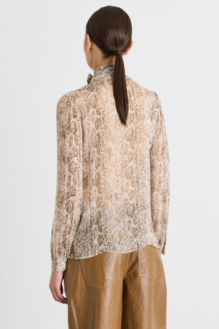 Blusa in creponne stampata - BEIGE - Intrend - 4