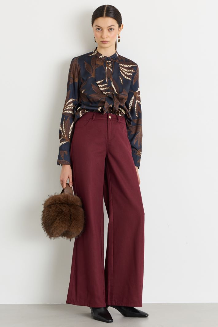 Printed straight-fit shirt - BLUE BROWN - Intrend