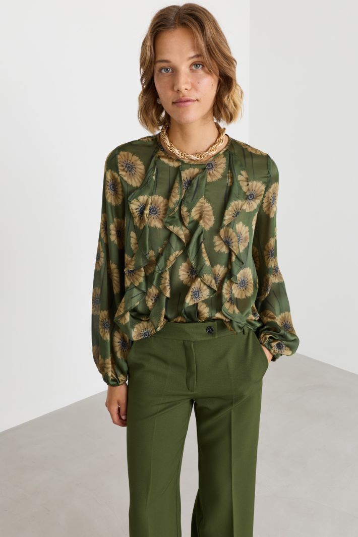 Blusa con rouches - VERDE - Intrend - 2