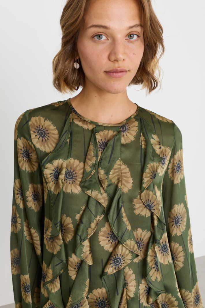 Blusa con rouches - VERDE - Intrend - 3