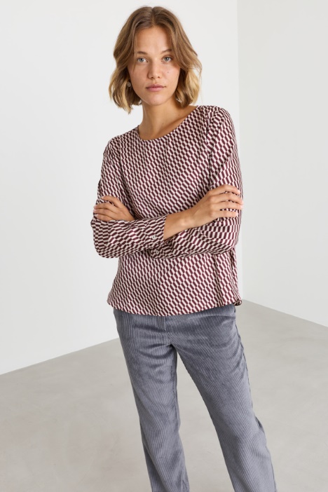 Printed twill blouse - Intrend