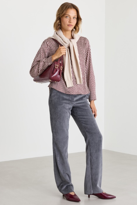 Blusa de sarga estampada - Intrend