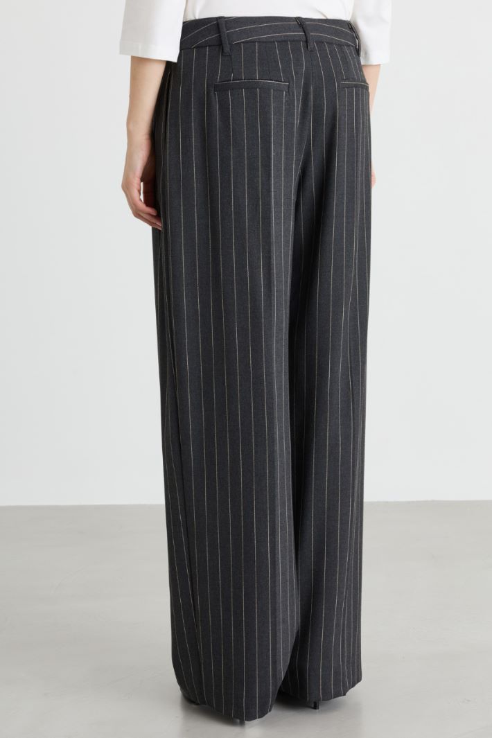 Pantalon ample à double pince - GRIS - Intrend - 4