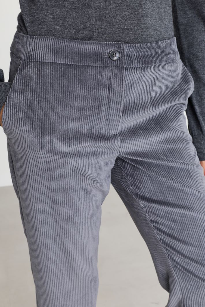 Pantalone in velluto a coste - GRIGIO - Intrend - 3