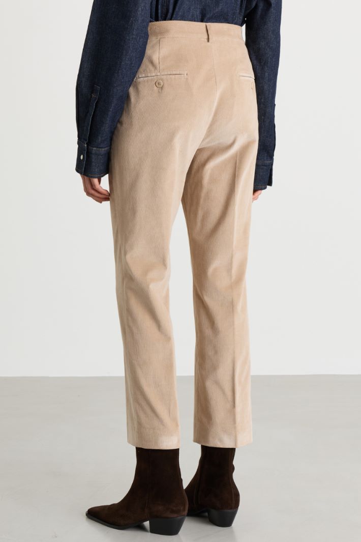 Pantalon en velours côtelé - BEIGE - Intrend - 4