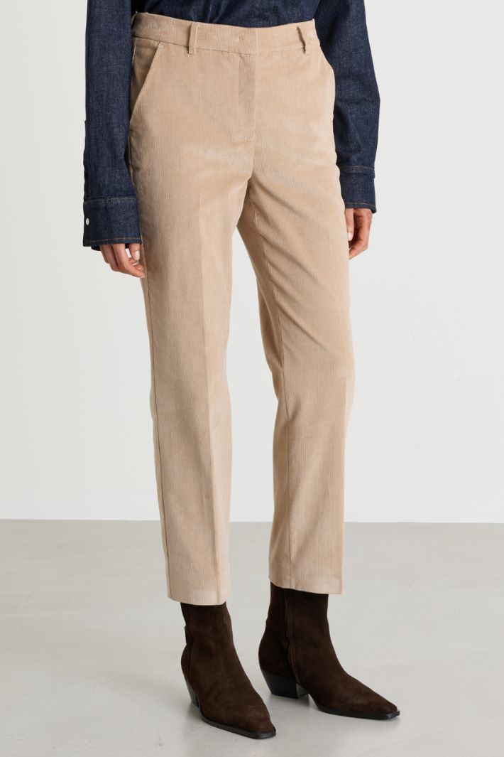 Pantalon en velours côtelé - BEIGE - Intrend - 2