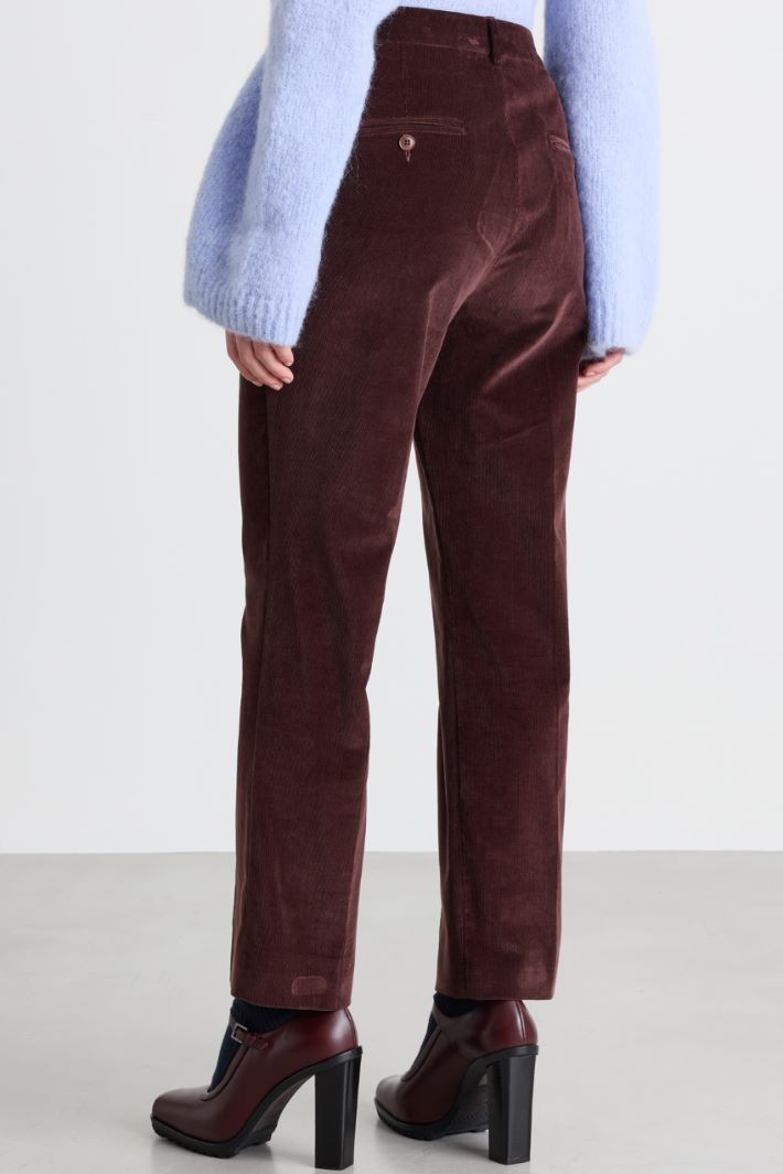 Corduroy trousers - BORDEAUX - Intrend - 4