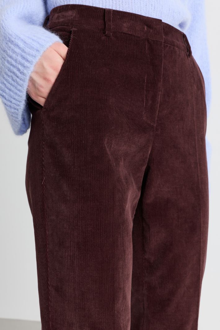 Corduroy trousers - BORDEAUX - Intrend - 3