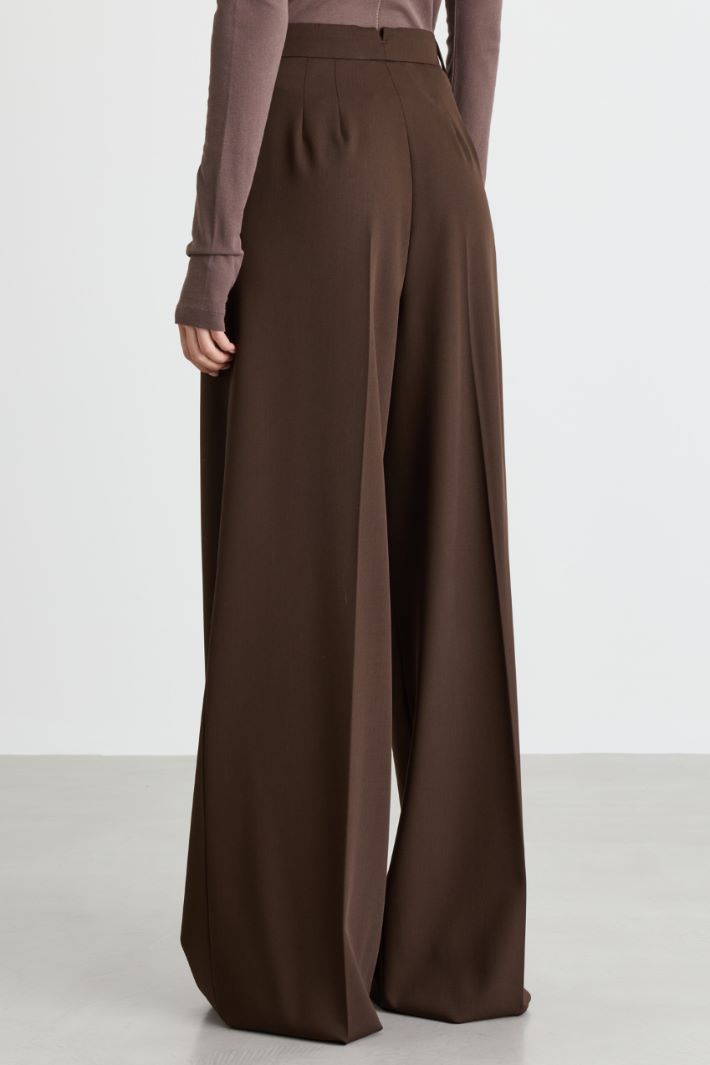 Wide-leg levantine trousers - BROWN - Intrend - 4