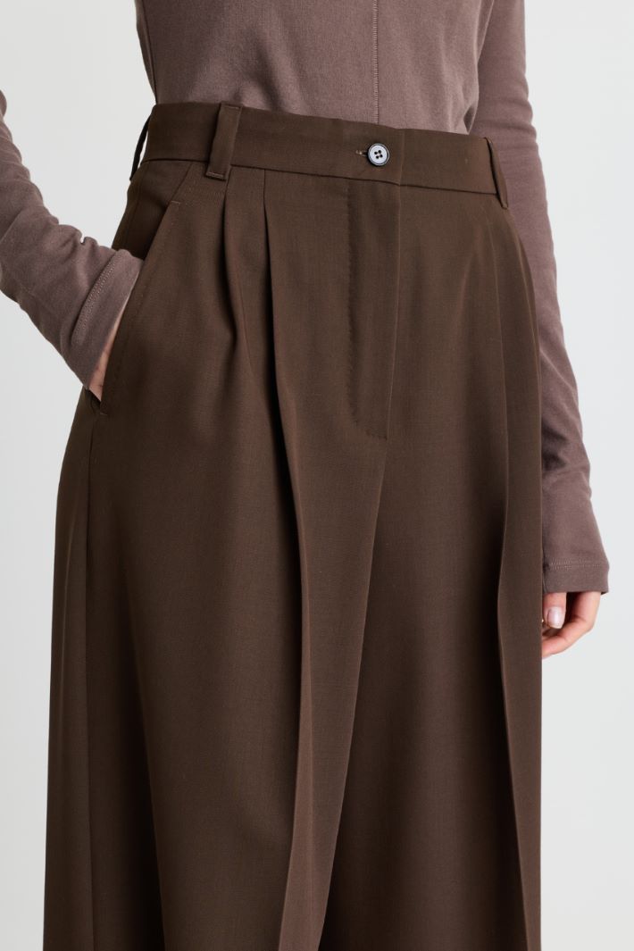 Wide-leg levantine trousers - BROWN - Intrend - 3